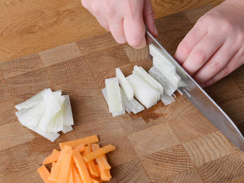 おなかにやさしいレシピ:レモン香る　炒めなます